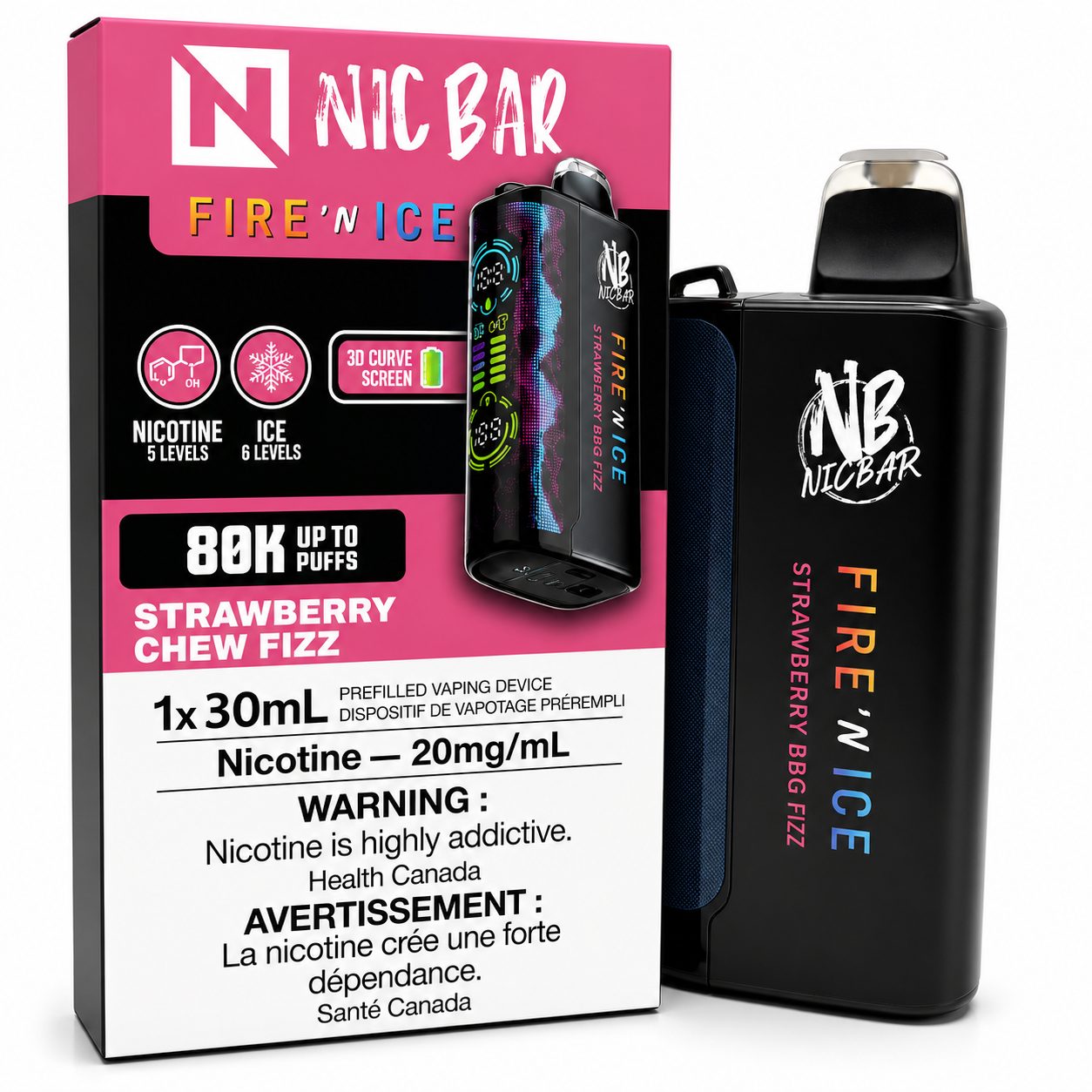 Nic Bar 80K – Strawberry Chew Fizz